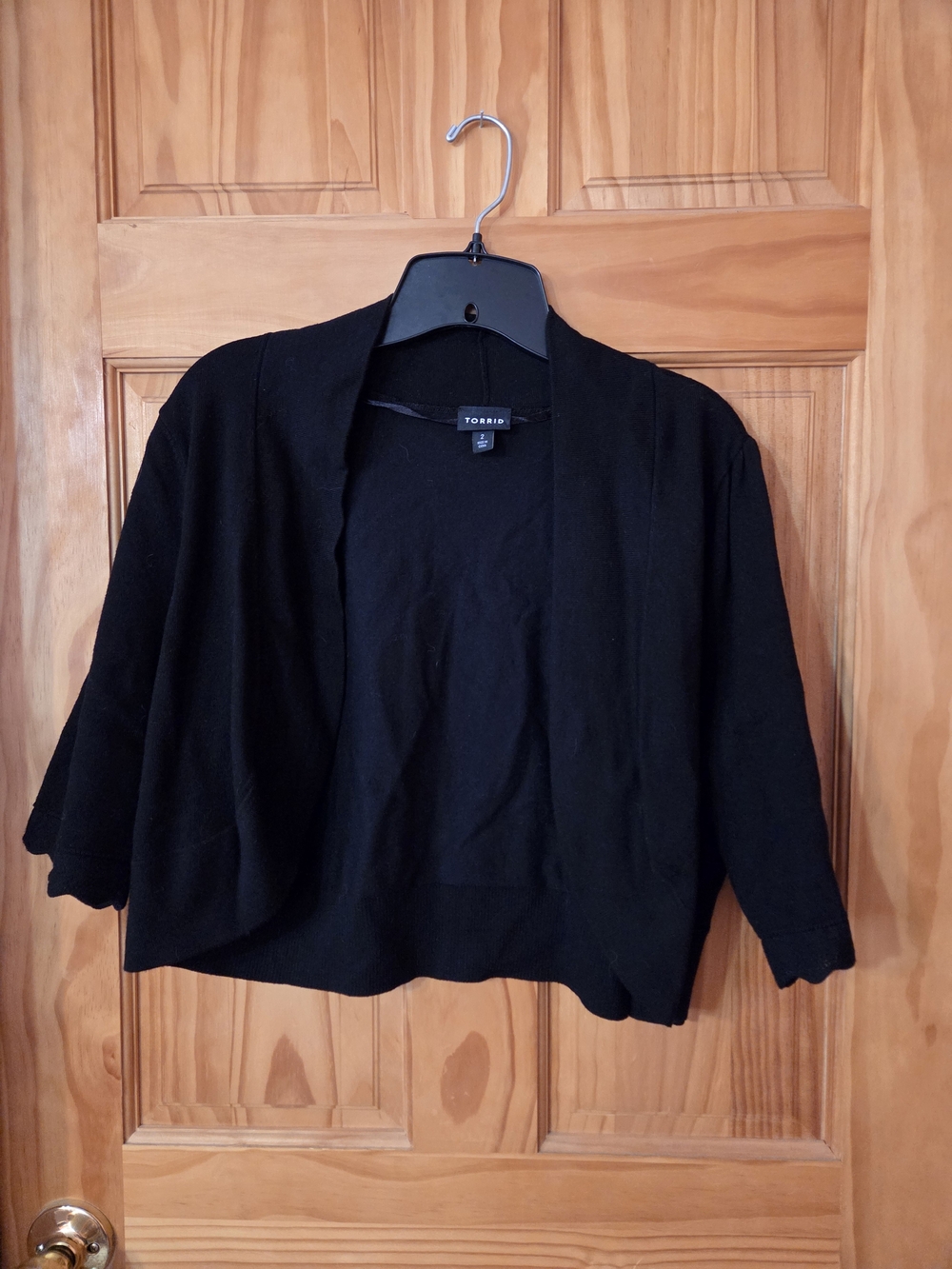 Torrid Black Cropped Open-Front Bolero - Picture 3 of 5